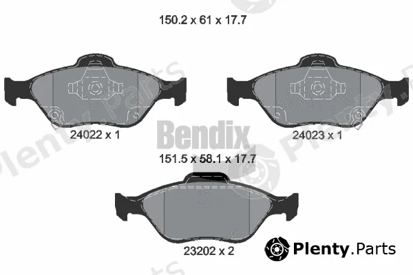 BENDIX Braking BPD1095 — Brake Pad Set, disc brake