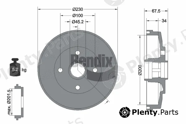 BENDIX Braking BDM1105 — Brake Drum
