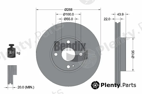 BENDIX Braking BDS1830 — Brake Disc