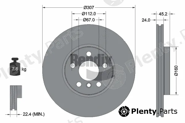 BENDIX Braking BDS1436HC — Brake Disc