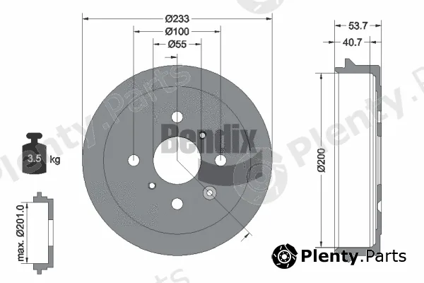 BENDIX Braking BDM1068 — Brake Drum