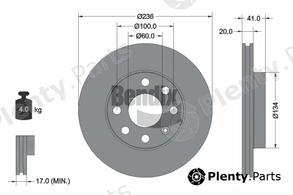 BENDIX Braking BDS1280 — Brake Disc
