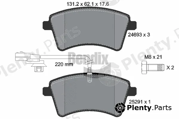 BENDIX Braking BPD1382 — Brake Pad Set, disc brake