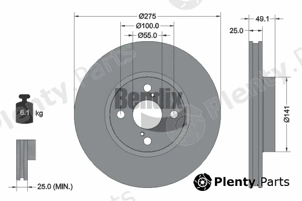 BENDIX Braking BDS1700 — Brake Disc