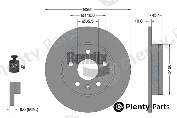 BENDIX Braking BDS1427 — Brake Disc