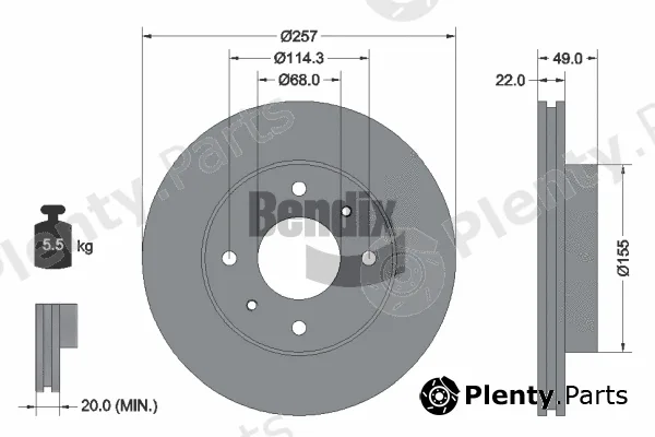 BENDIX Braking BDS1831 — Brake Disc