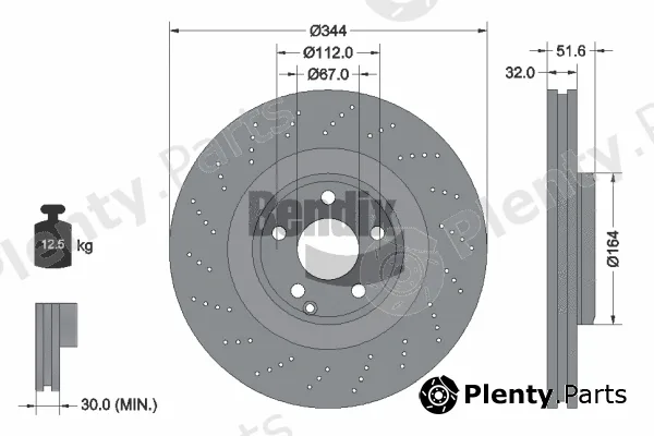 BENDIX Braking BDS1537HC — Brake Disc