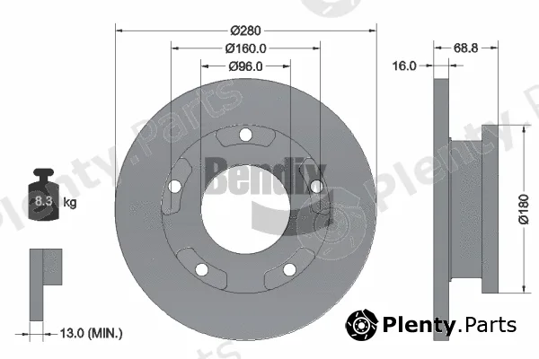 BENDIX Braking BDS1129 — Brake Disc