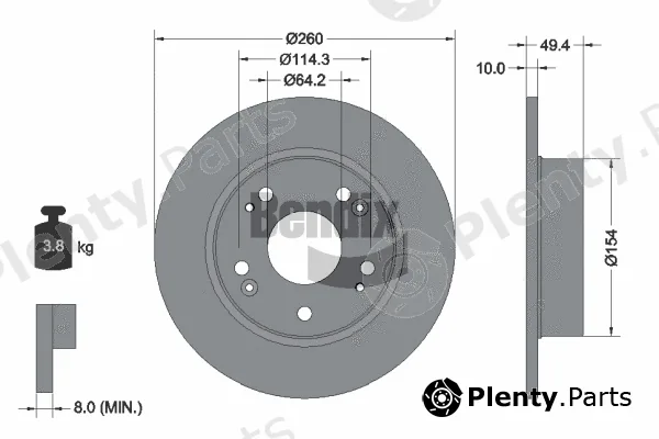 BENDIX Braking BDS1715 — Brake Disc