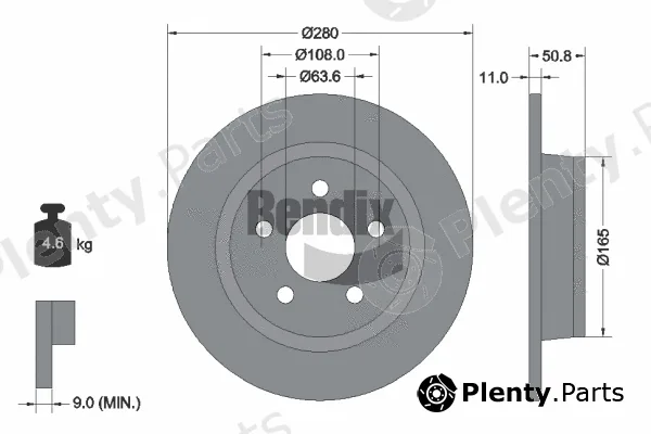 BENDIX Braking BDS2258 — Brake Disc