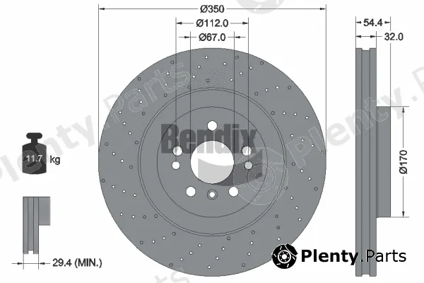BENDIX Braking BDS1664HC — Brake Disc