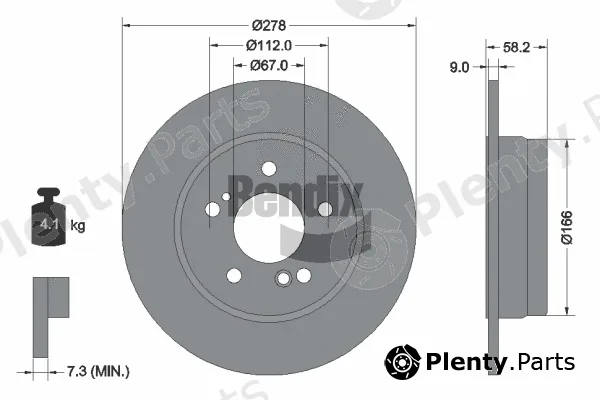 BENDIX Braking BDS2073 — Brake Disc