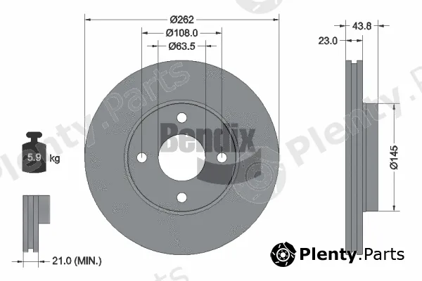 BENDIX Braking BDS1562 — Brake Disc