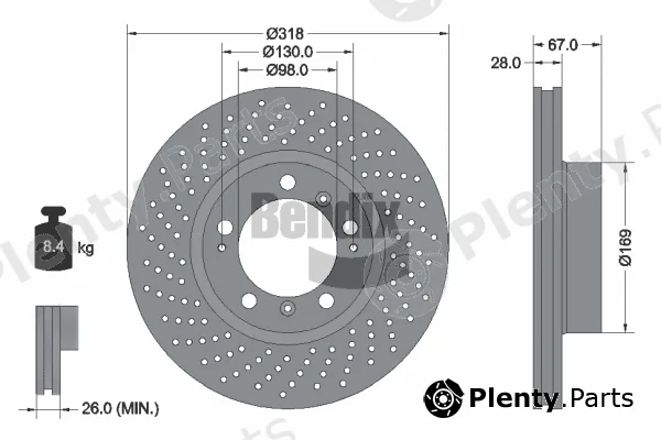 BENDIX Braking BDS1544RHC — Brake Disc