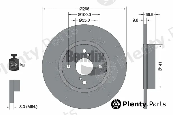 BENDIX Braking BDS1991 — Brake Disc