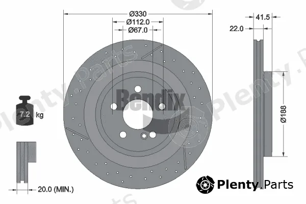 BENDIX Braking BDS1496HC — Brake Disc