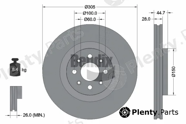 BENDIX Braking BDS2224 — Brake Disc