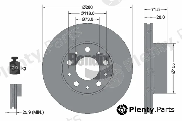 BENDIX Braking BDS1047 — Brake Disc