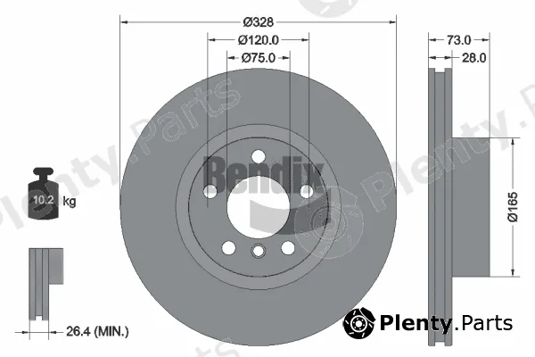 BENDIX Braking BDS1224HC — Brake Disc