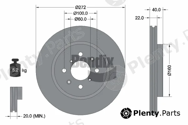 BENDIX Braking BDS1406 — Brake Disc