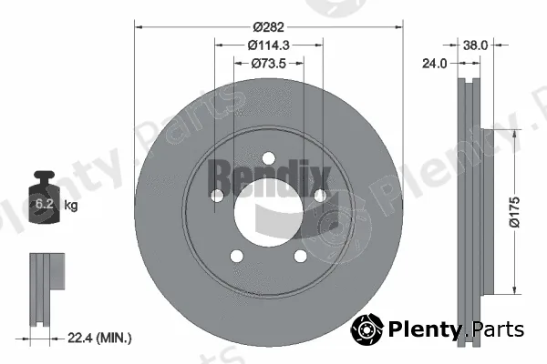 BENDIX Braking BDS2116 — Brake Disc