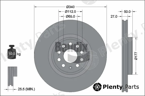 BENDIX Braking BDS2287HC — Brake Disc