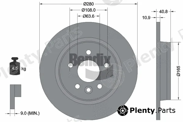 BENDIX Braking BDS1210 — Brake Disc