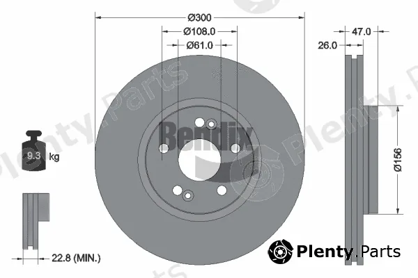 BENDIX Braking BDS1125 — Brake Disc
