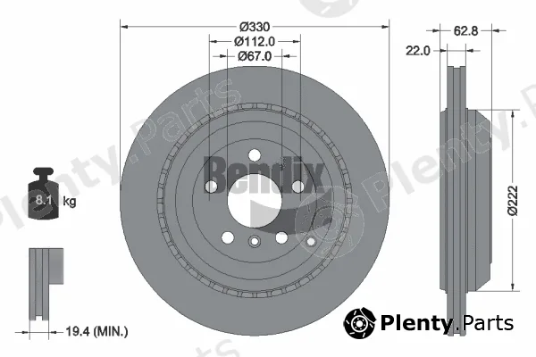 BENDIX Braking BDS1459 — Brake Disc