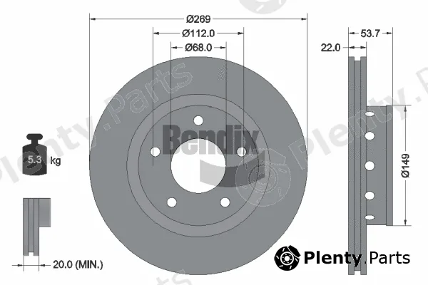 BENDIX Braking BDS1992 — Brake Disc