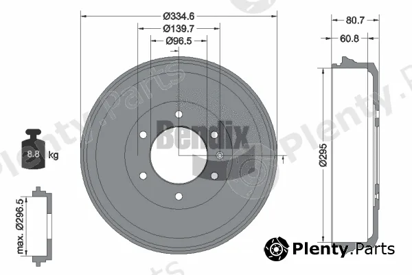 BENDIX Braking BDM1120 — Brake Drum