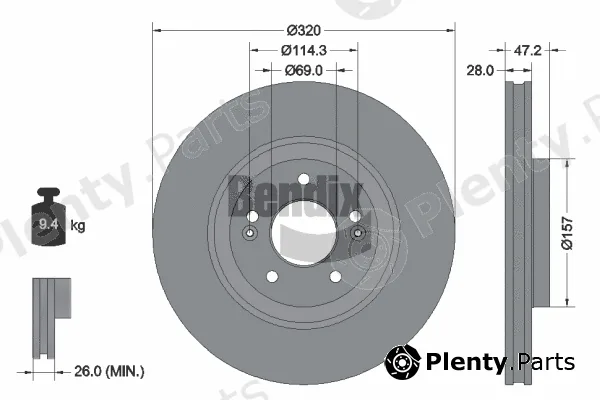 BENDIX Braking BDS1599 — Brake Disc