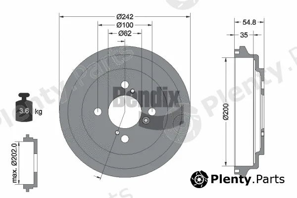 BENDIX Braking BDM1168 — Brake Drum