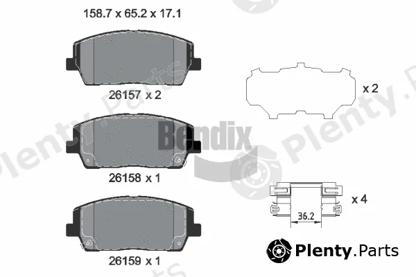BENDIX Braking BPD2436 — Brake Pad Set, disc brake
