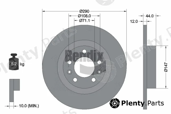 BENDIX Braking BDS1072 — Brake Disc