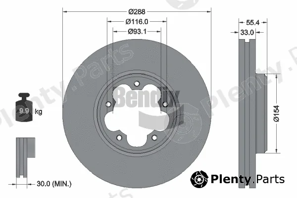 BENDIX Braking BDS2237 — Brake Disc