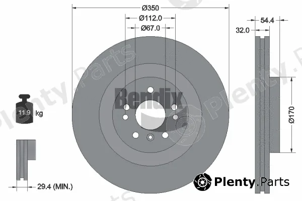 BENDIX Braking BDS1539HC — Brake Disc