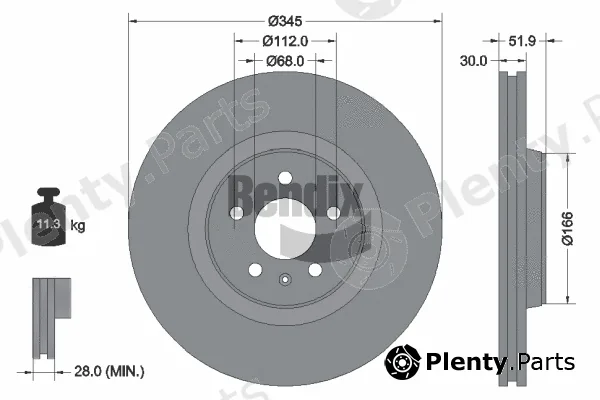 BENDIX Braking BDS1335HC — Brake Disc