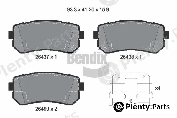 BENDIX Braking BPD2372 — Brake Pad Set, disc brake