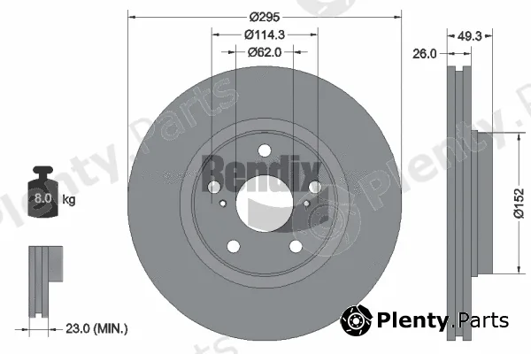 BENDIX Braking BDS1137 — Brake Disc