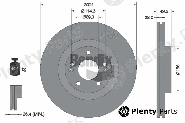 BENDIX Braking BDS1547HC — Brake Disc