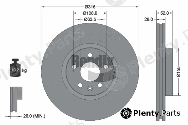 BENDIX Braking BDS1429HC — Brake Disc