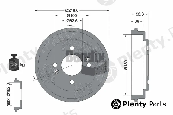BENDIX Braking BDM1146 — Brake Drum