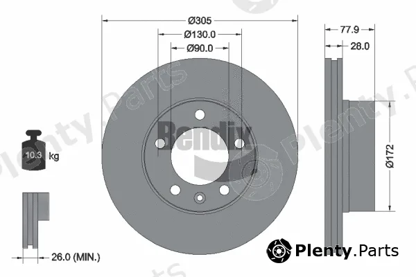 BENDIX Braking BDS1083 — Brake Disc