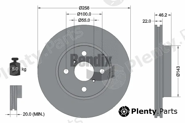 BENDIX Braking BDS1065 — Brake Disc