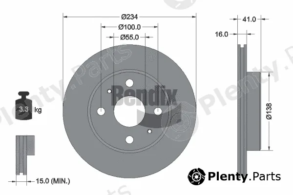 BENDIX Braking BDS2036 — Brake Disc