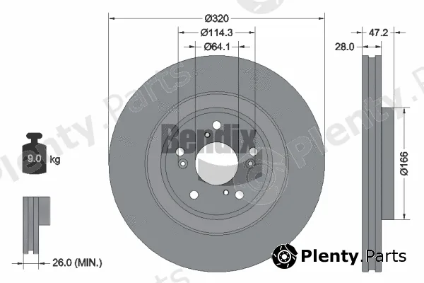 BENDIX Braking BDS2151 — Brake Disc