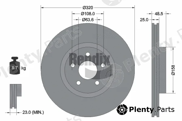 BENDIX Braking BDS1363 — Brake Disc