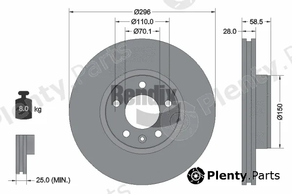 BENDIX Braking BDS1815 — Brake Disc