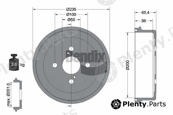 BENDIX Braking BDM1047 — Brake Drum